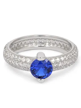 1 Carat Ornate Blue Sapphire Solitaire Ring For Women