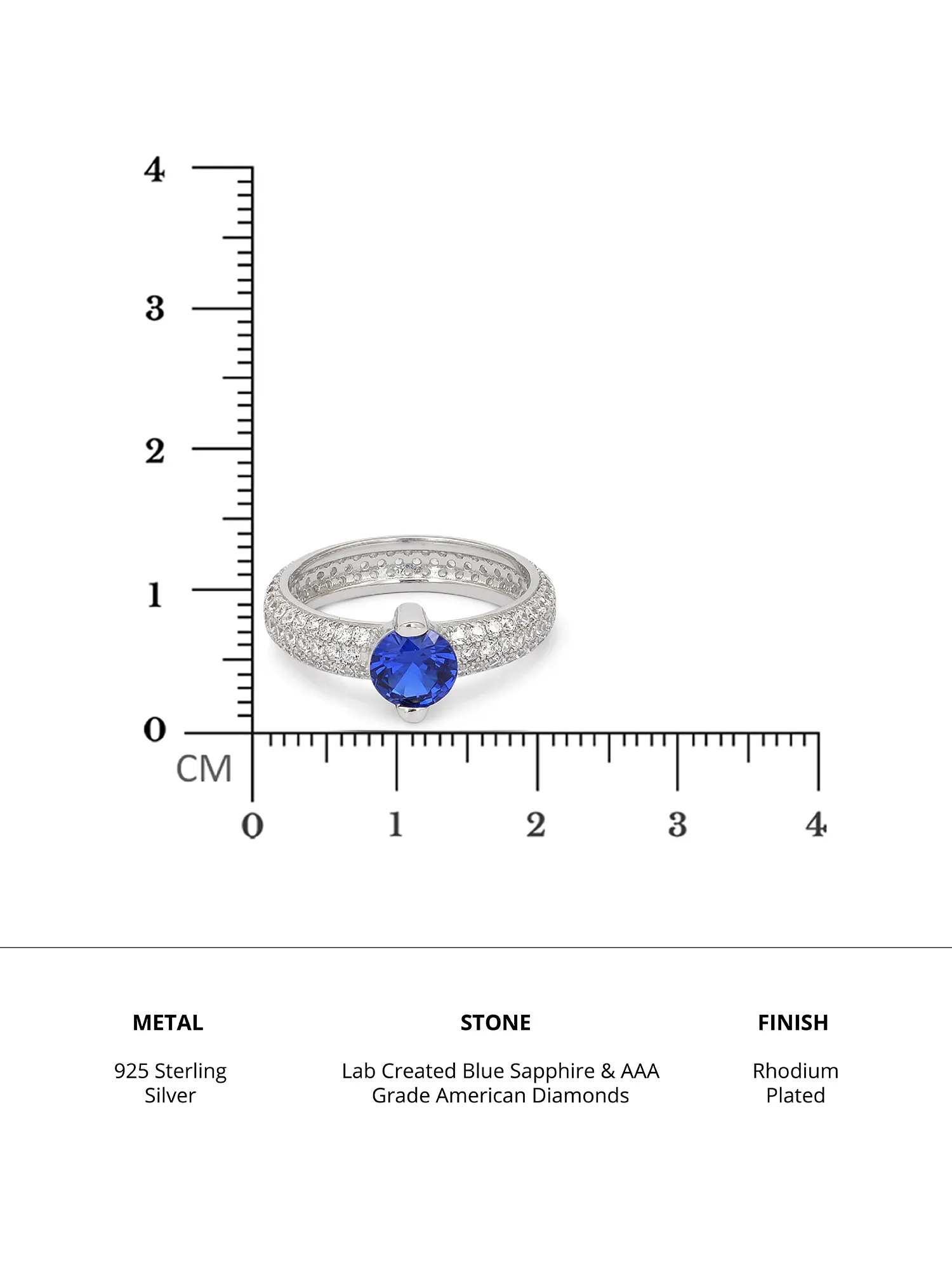 1 Carat Ornate Blue Sapphire Solitaire Ring For Women