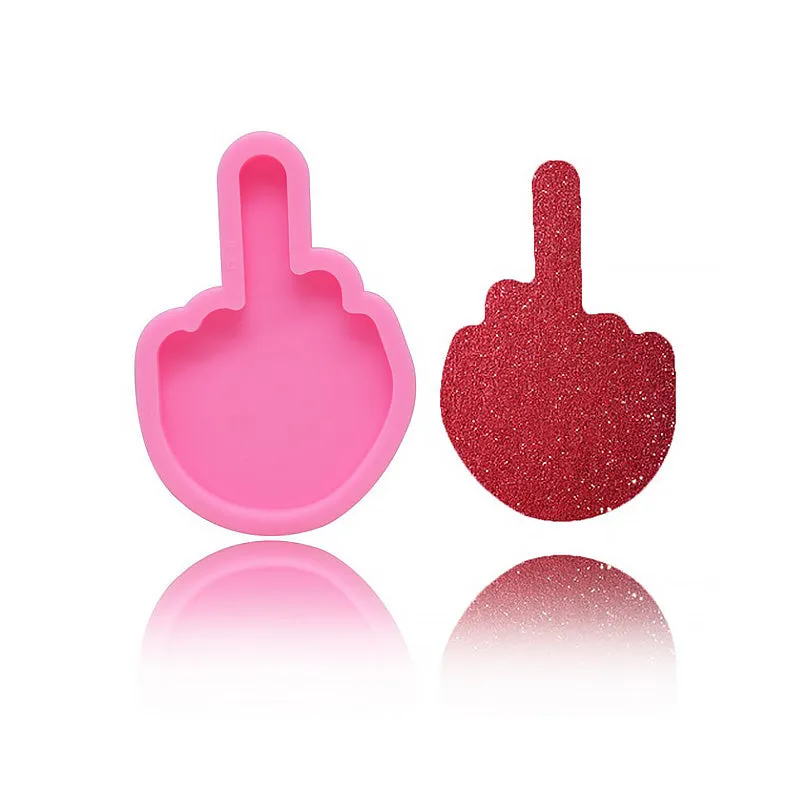 1 piece Silicone Middle Finger Mold Keychain Mold Crystal Resin Epoxy Mold 10337150