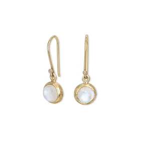 10K Semi-Precious Stone Drop Earrings in Moonstone