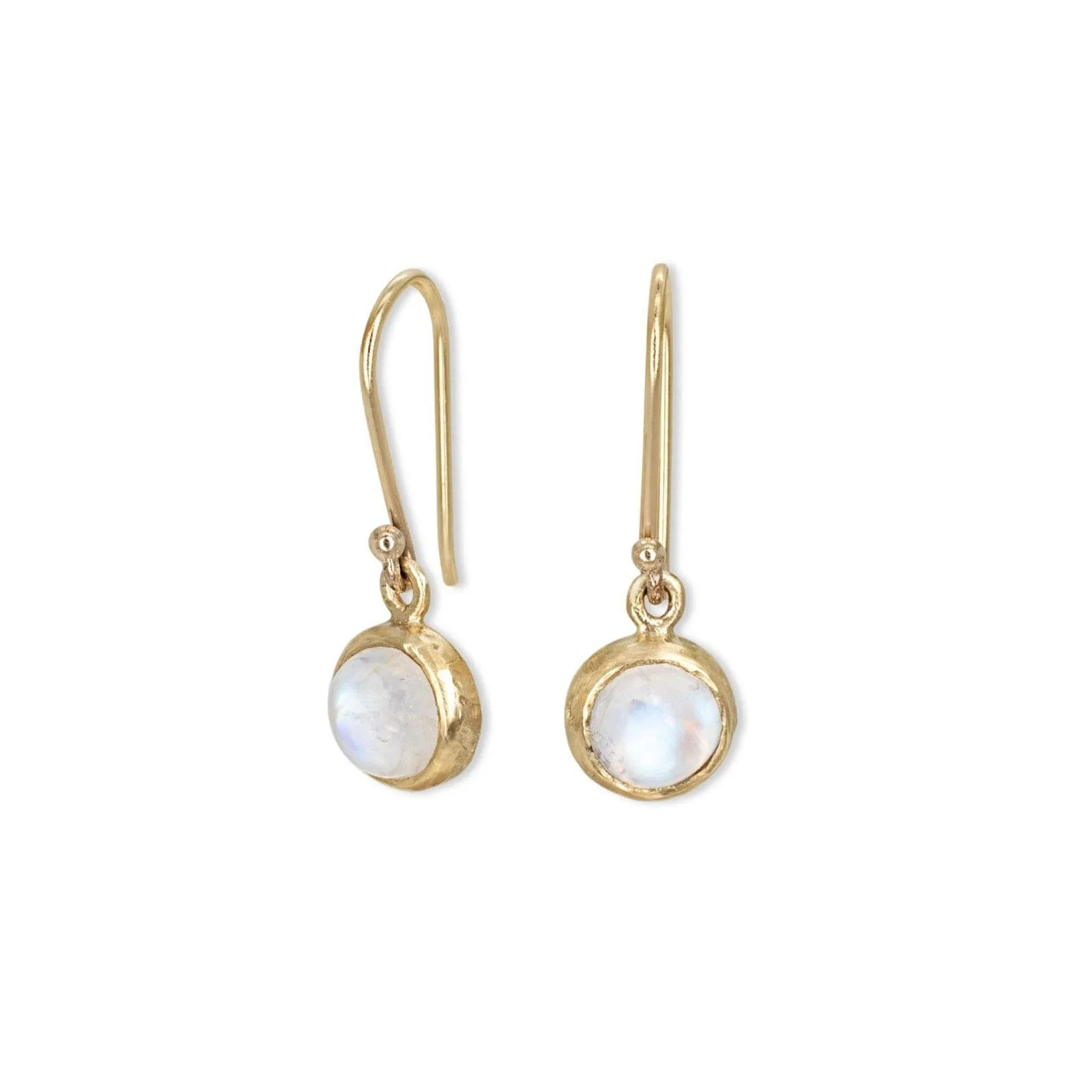 10K Semi-Precious Stone Drop Earrings in Moonstone