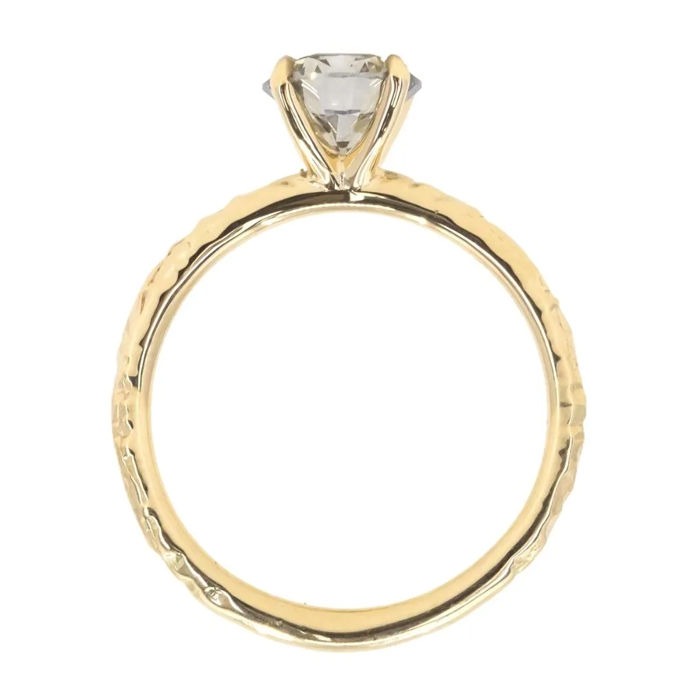 1.16ct Round GIA Fancy Grey Diamond Evergreen Solitaire in 18k Yellow Gold