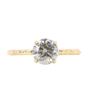 1.16ct Round GIA Fancy Grey Diamond Evergreen Solitaire in 18k Yellow Gold