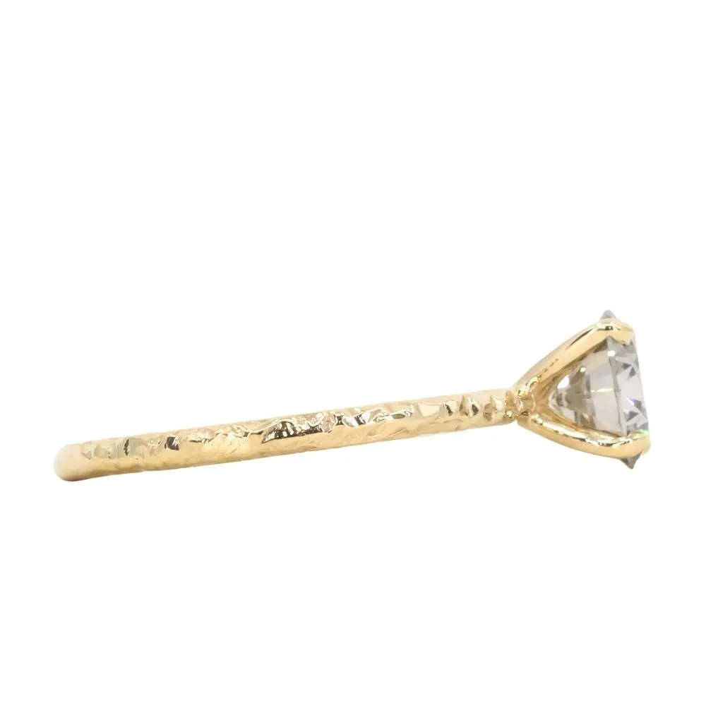 1.16ct Round GIA Fancy Grey Diamond Evergreen Solitaire in 18k Yellow Gold