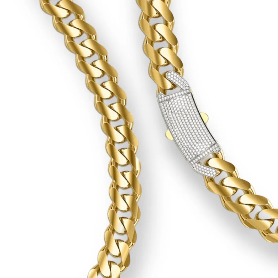 14k Classic Luxury Monaco Chain 8mm 24inch