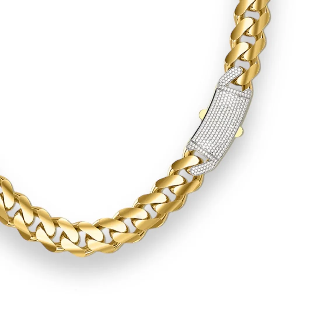 14k Classic Luxury Monaco Chain 8mm 24inch