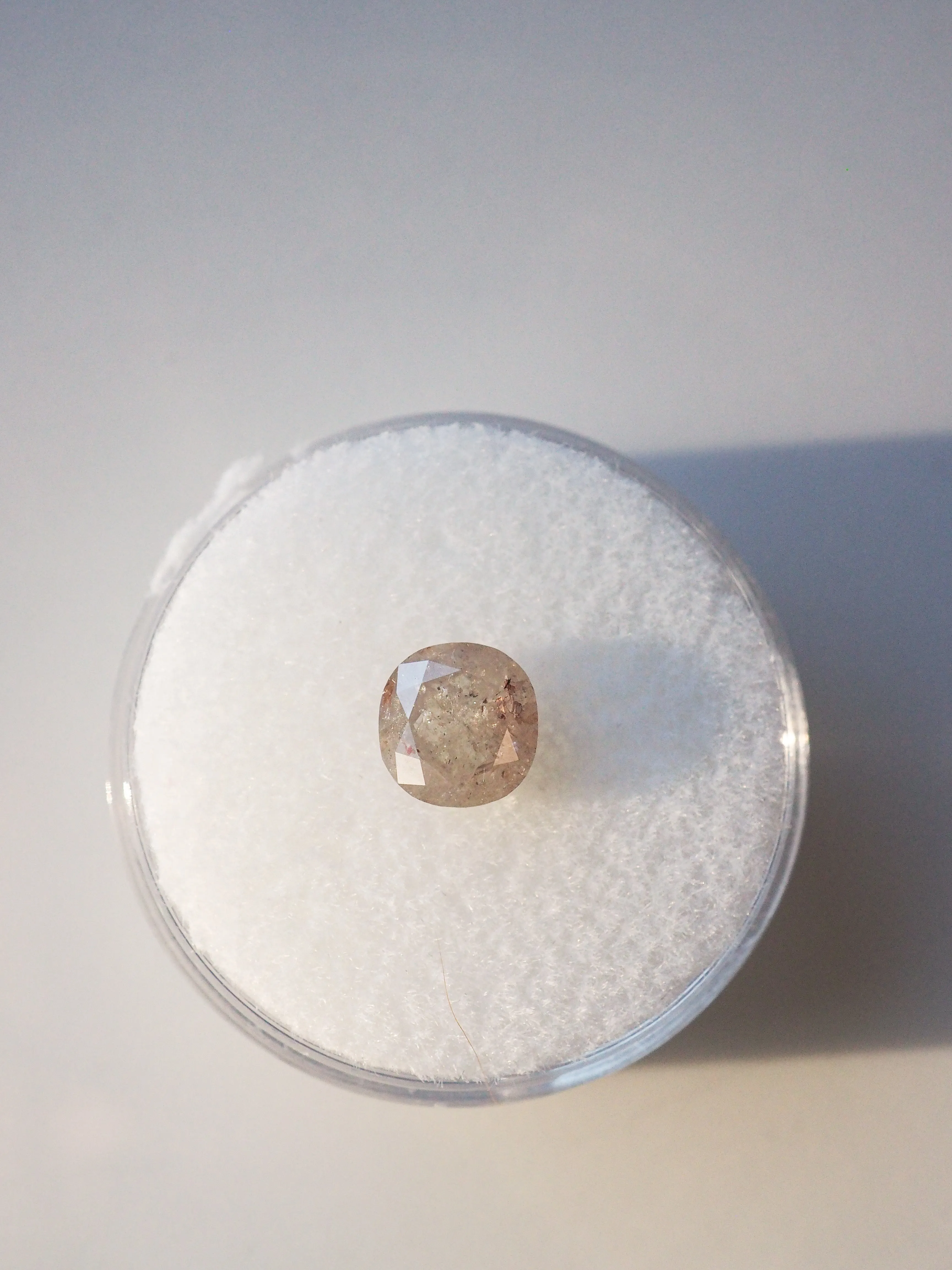 1.53 CT CUSHION PINK SALT & PEPPER DIAMOND