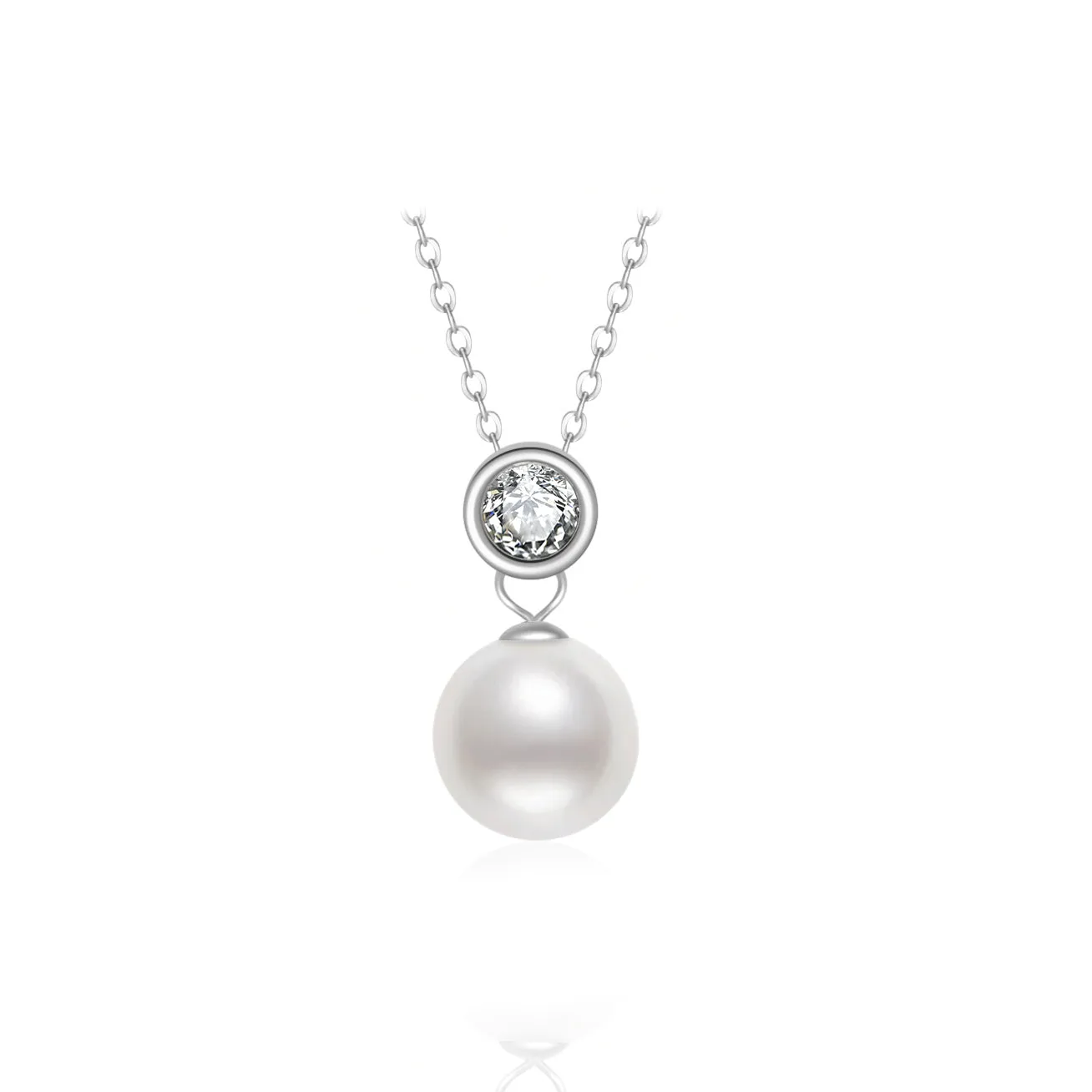 18K Solid Gold  Pearl Necklace KN00114