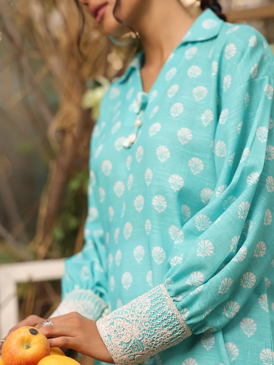 1pc Stitched Basic Printed Khaddar Shirt