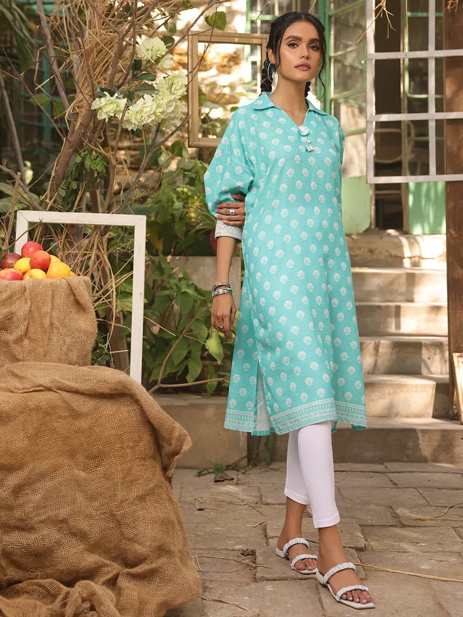 1pc Stitched Basic Printed Khaddar Shirt