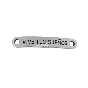 20 bracelet connector VIVE TUS SUEOSspanish connectors tibetan silver curved sideways bracelet connector link 6x38mm