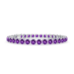 3.5 CT. Classic Natural Amethyst Tennis Bracelet