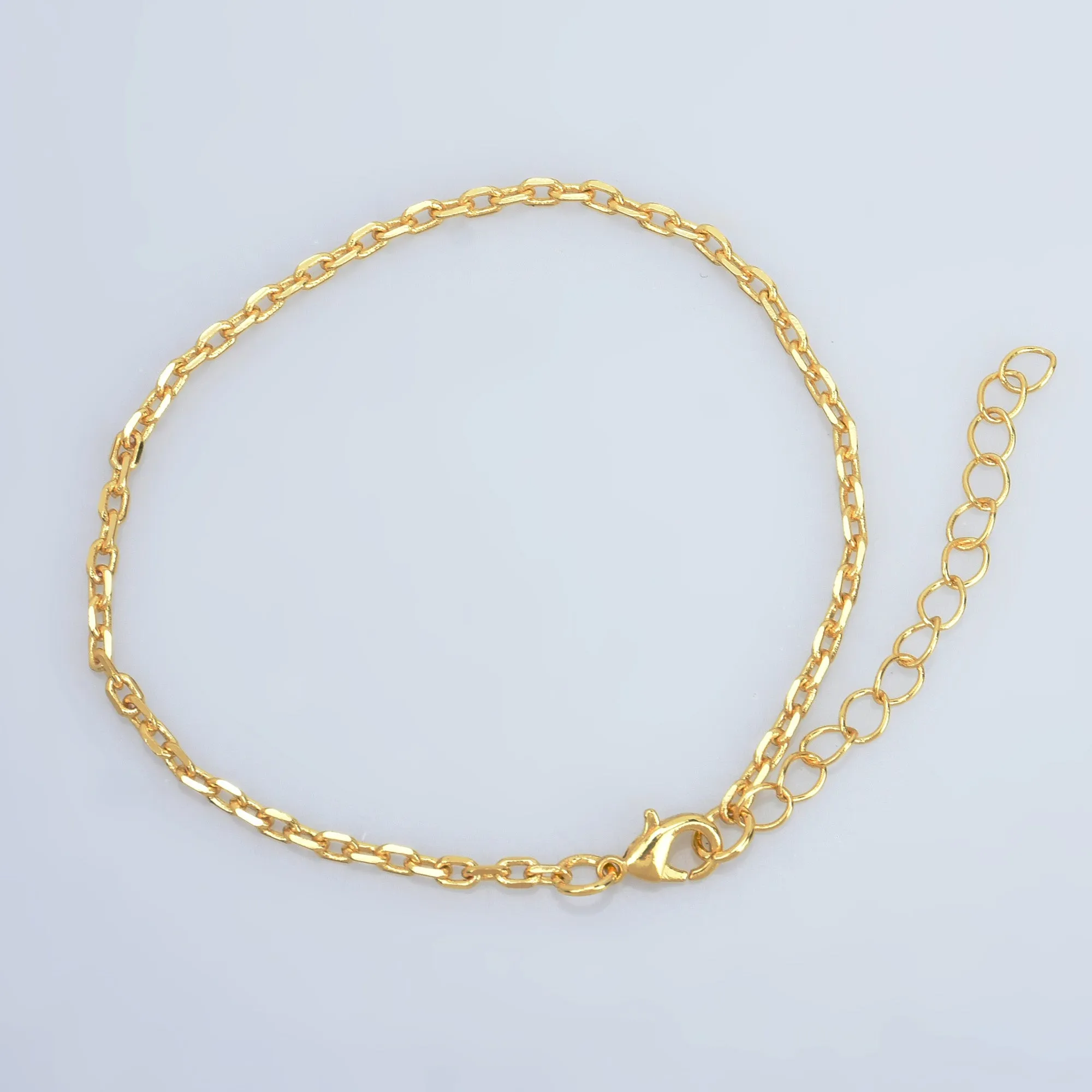 7 Brass Bracelet chain With Extension Chain Charm Bracelet Chain Wholesale Chain bracelet 5pcs 102835