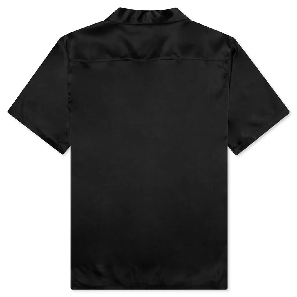 Academy Silk S/S Button Down - Black