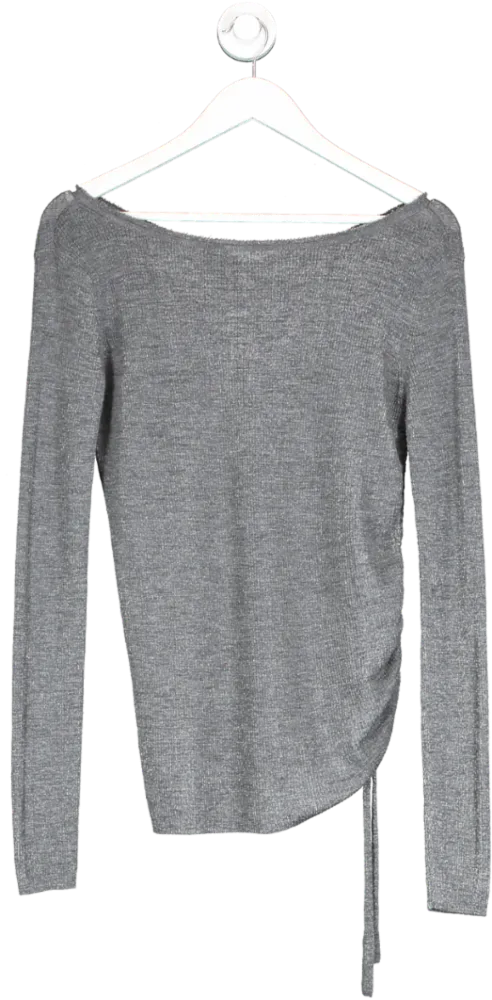 All Saints Grey Vana Crew Neck Top UK M