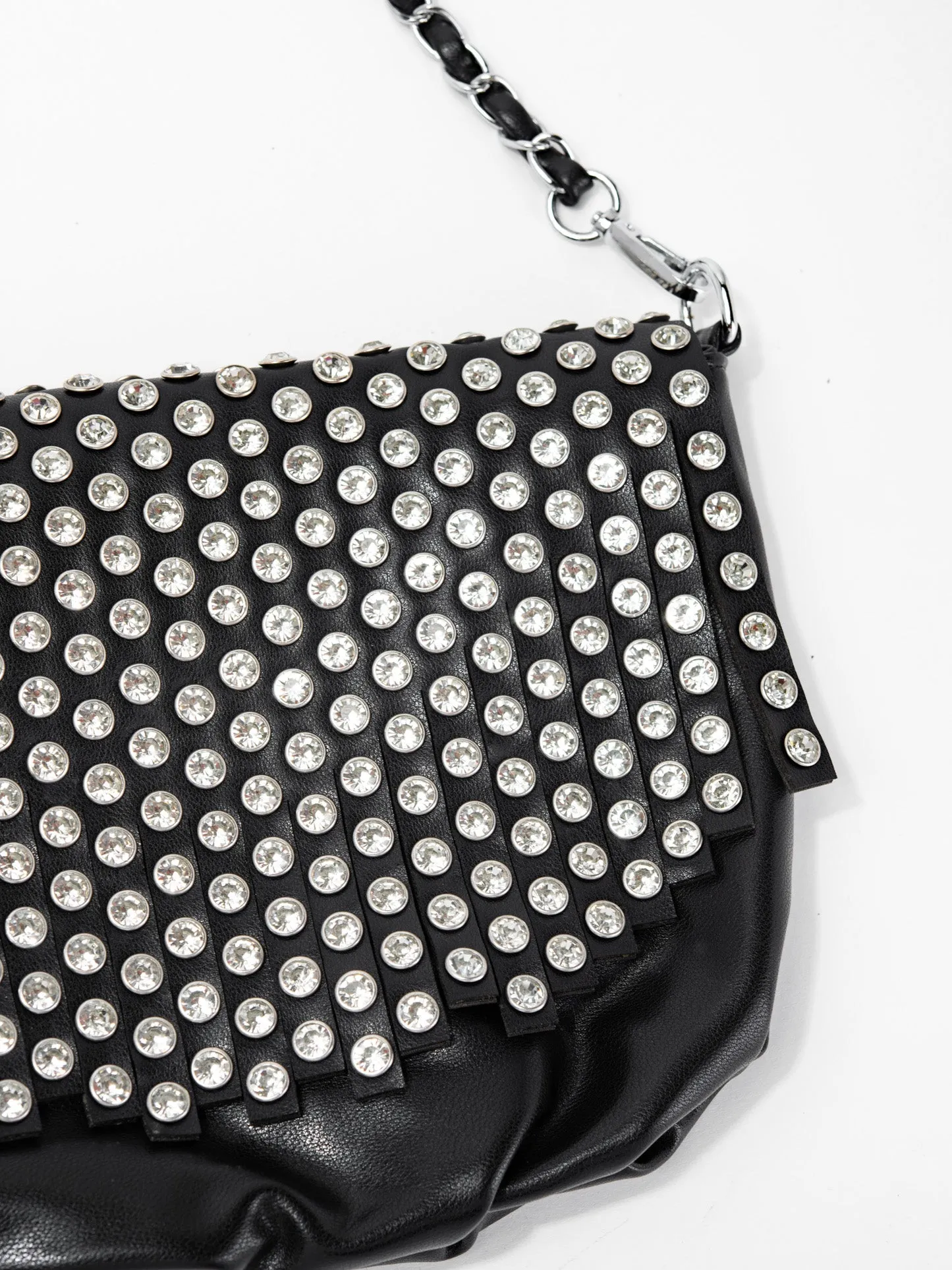 Aria Crystal Studded Messenger Bag with Dual Strap