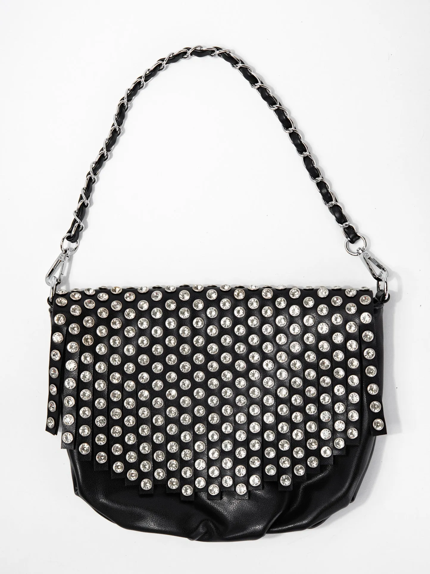 Aria Crystal Studded Messenger Bag with Dual Strap