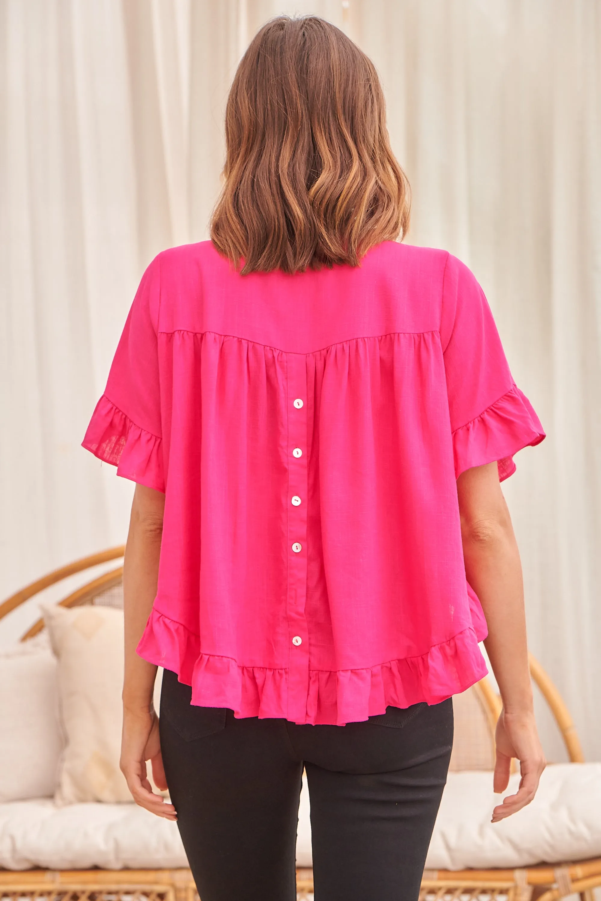 Aries Hot Pink Linen Tee