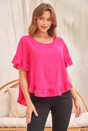 Aries Hot Pink Linen Tee