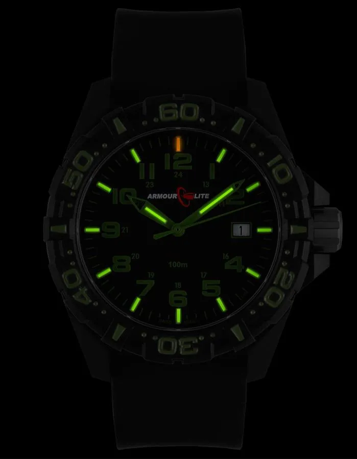 ArmourLite Operator Series Mens Watch - Carbon Fiber Case - Dive Bezel - Green