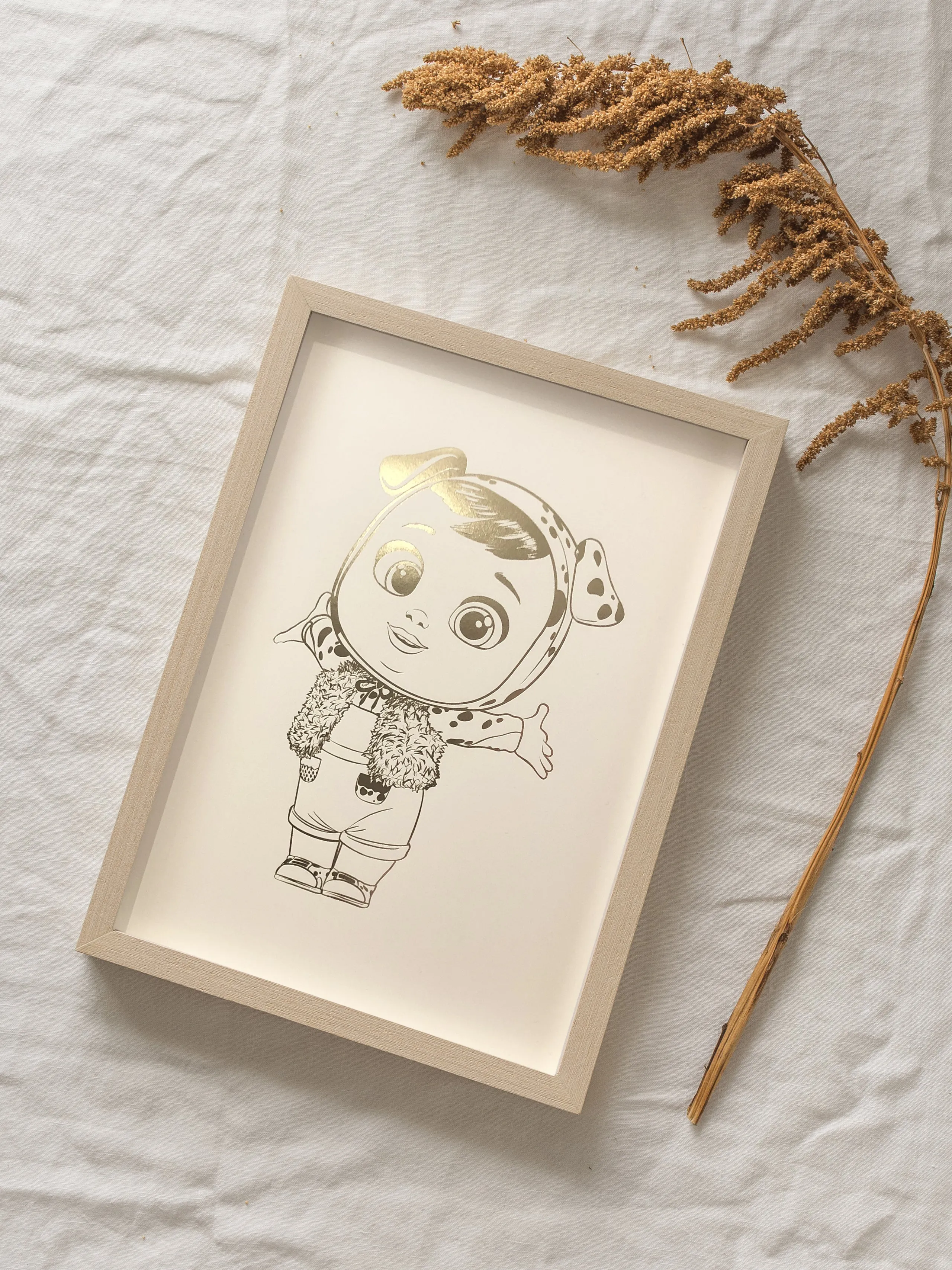 Arteonn Dotty Cry babies Letterpress Art Print