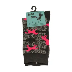 Austin Accent Women's Vintage Horse Print Socks