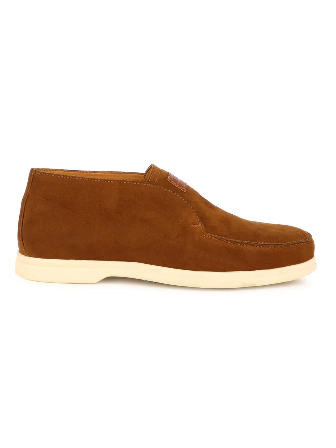 Barb Men'S Tan Velvet Slipons