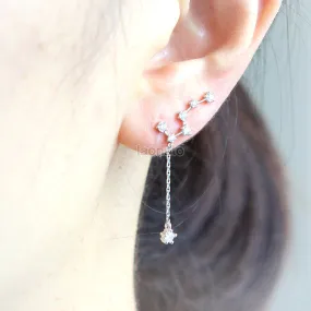 Big Dipper Ear Climber with a drop chain