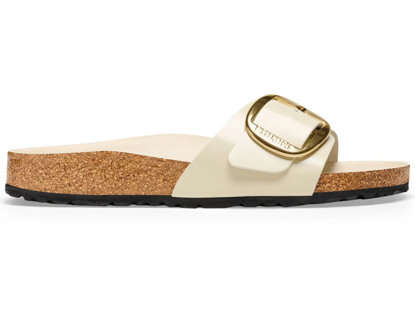 Birkenstock: Madrid Big Buckle High Shine in Ecru