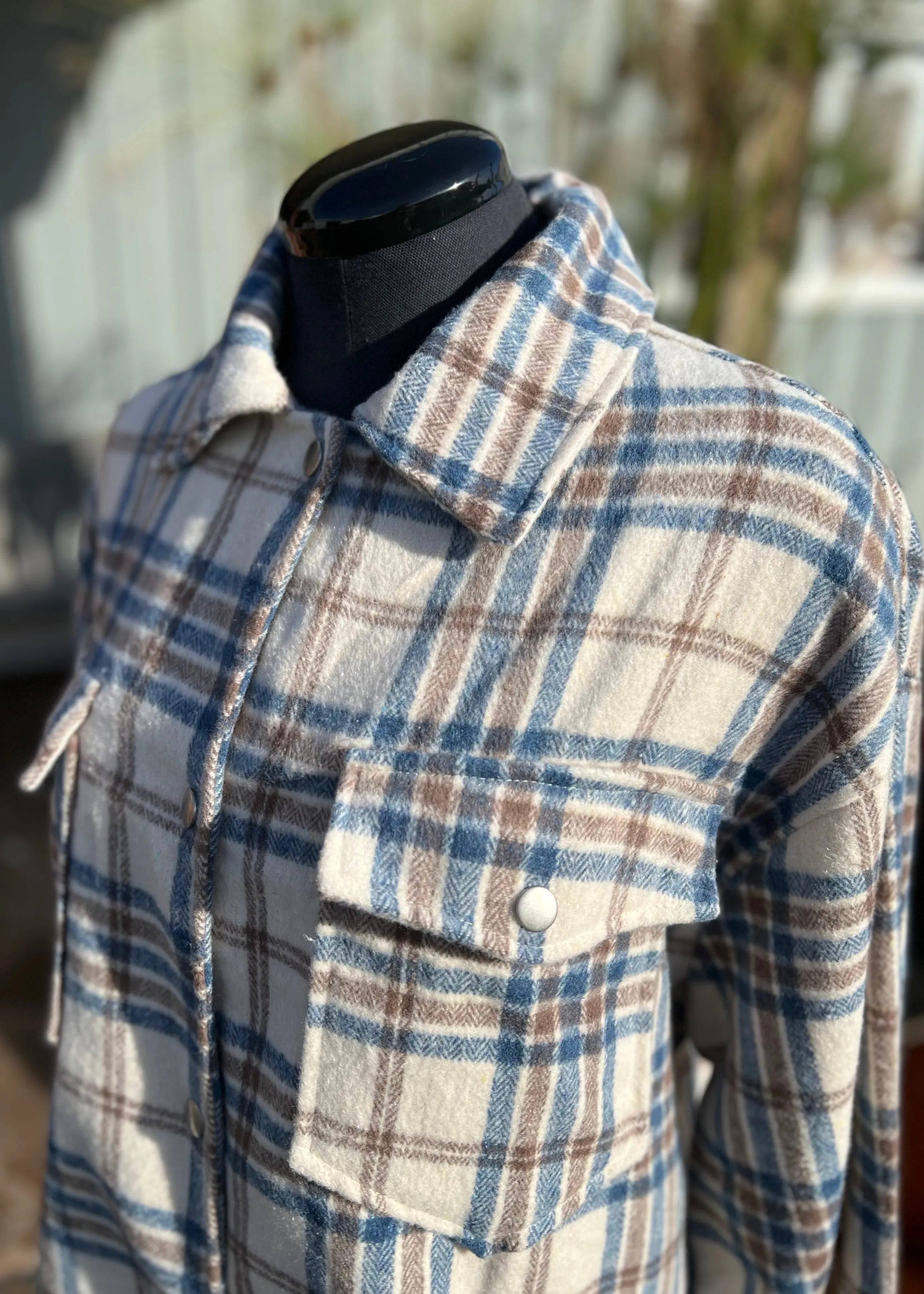 Blue Plaid Shacket Jacket