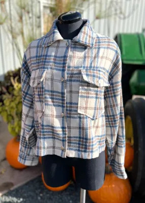 Blue Plaid Shacket Jacket