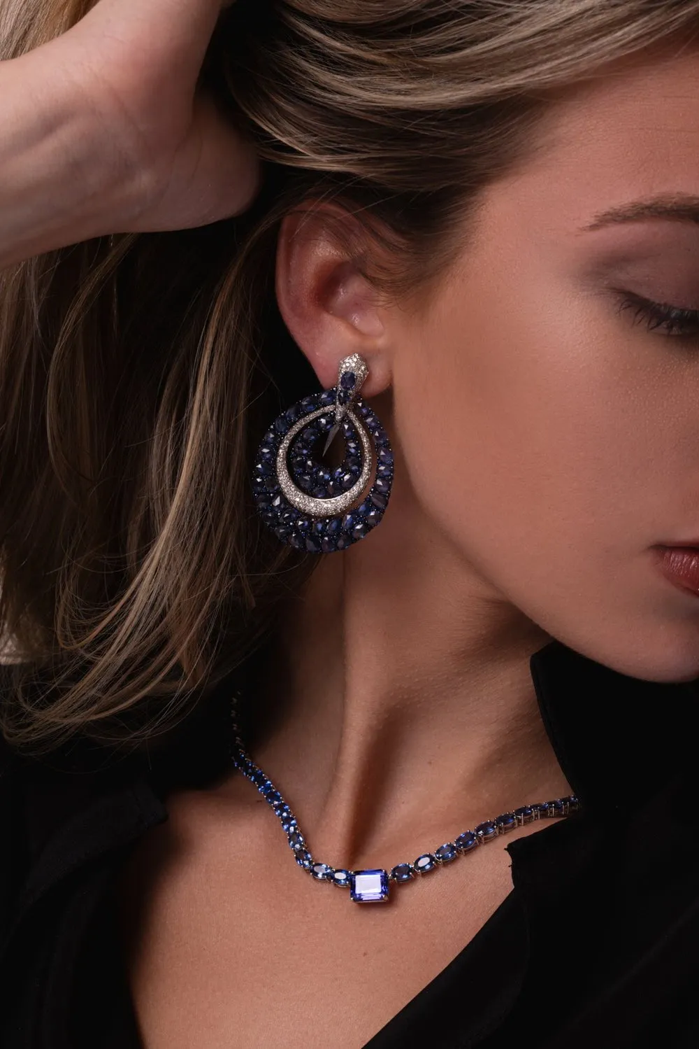 Blue Sapphire Drop Earrings