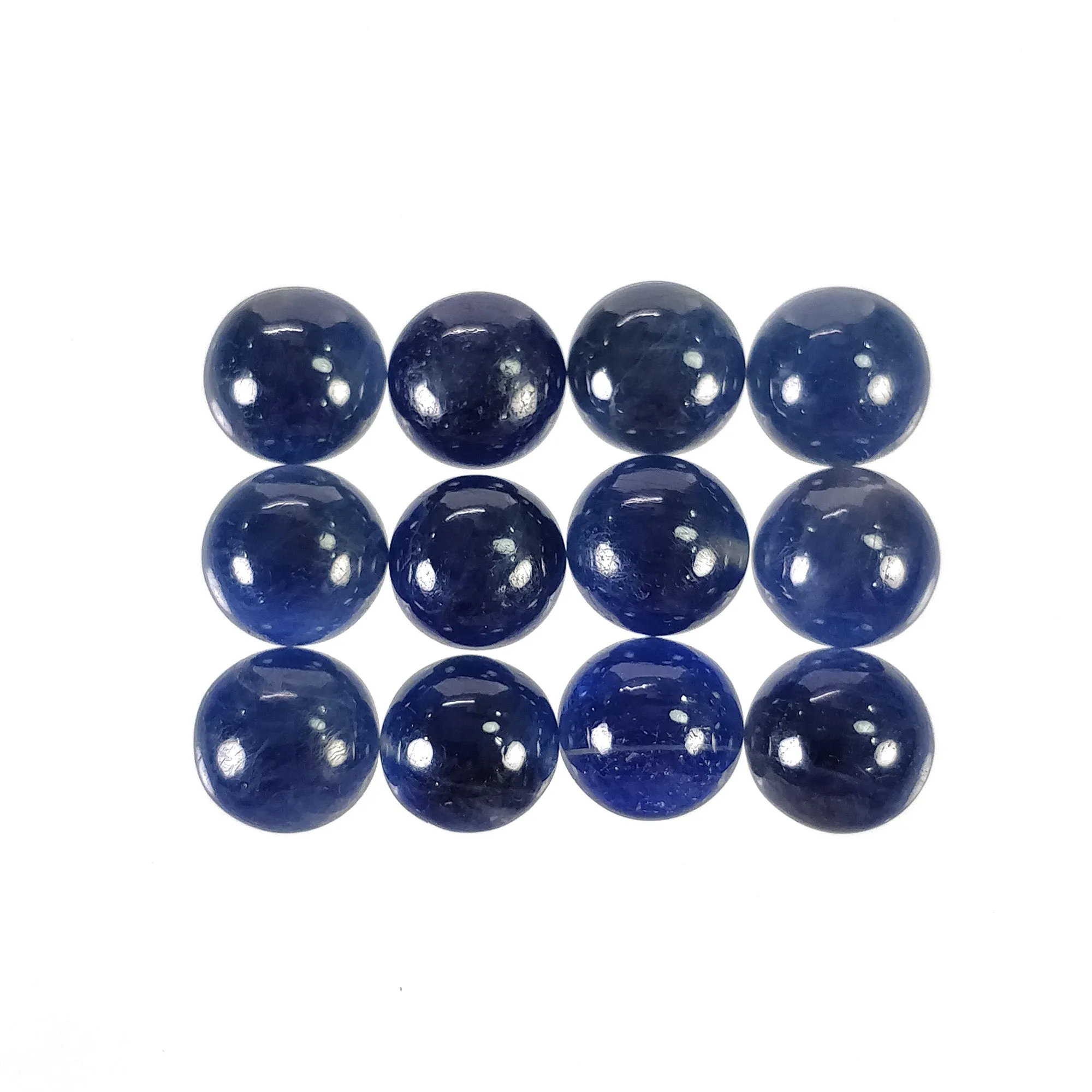 BLUE SAPPHIRE Gemstone Cabochon : 29.50cts Natural Untreated Unheated Sapphire Oval Shape 8mm 12pcs