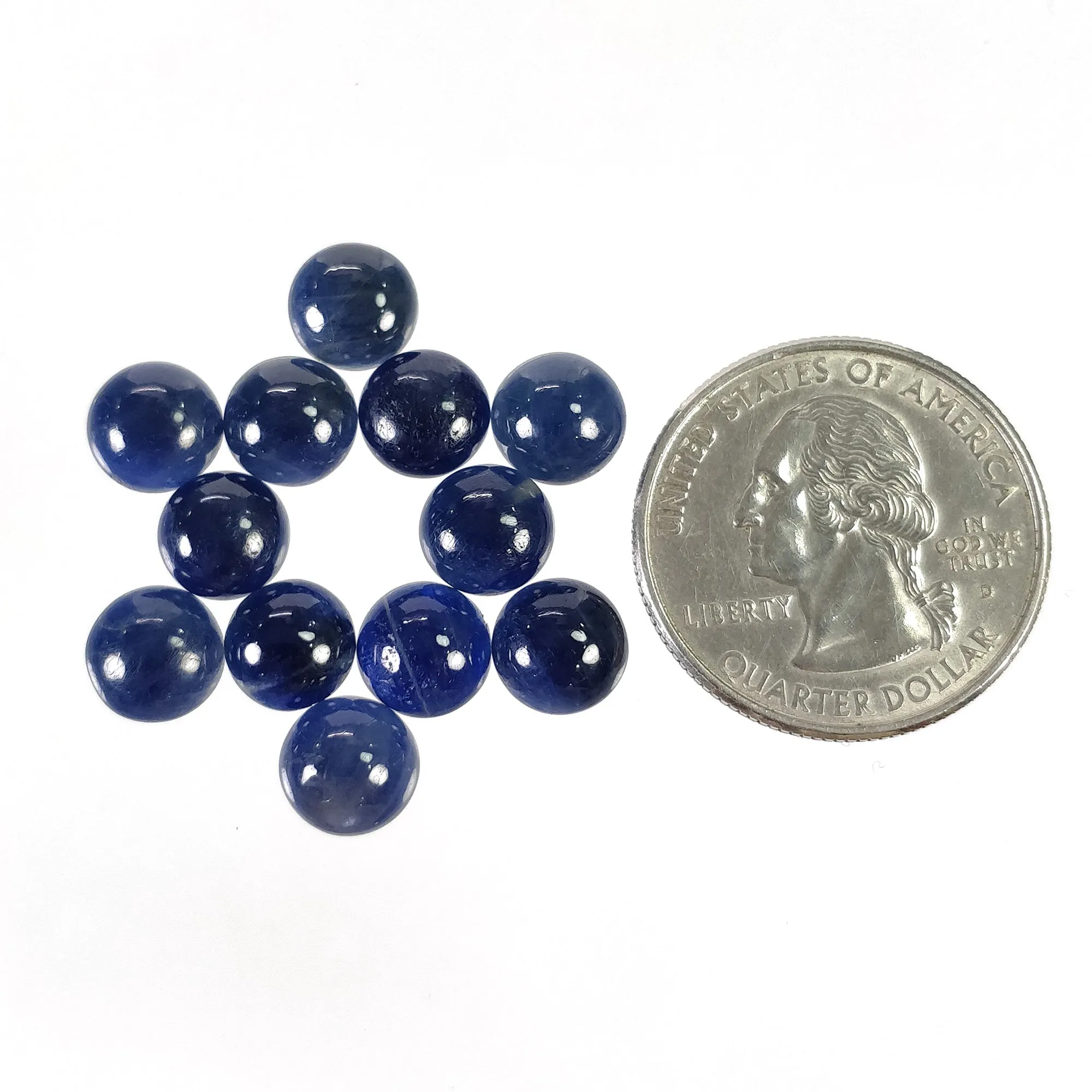 BLUE SAPPHIRE Gemstone Cabochon : 29.50cts Natural Untreated Unheated Sapphire Oval Shape 8mm 12pcs