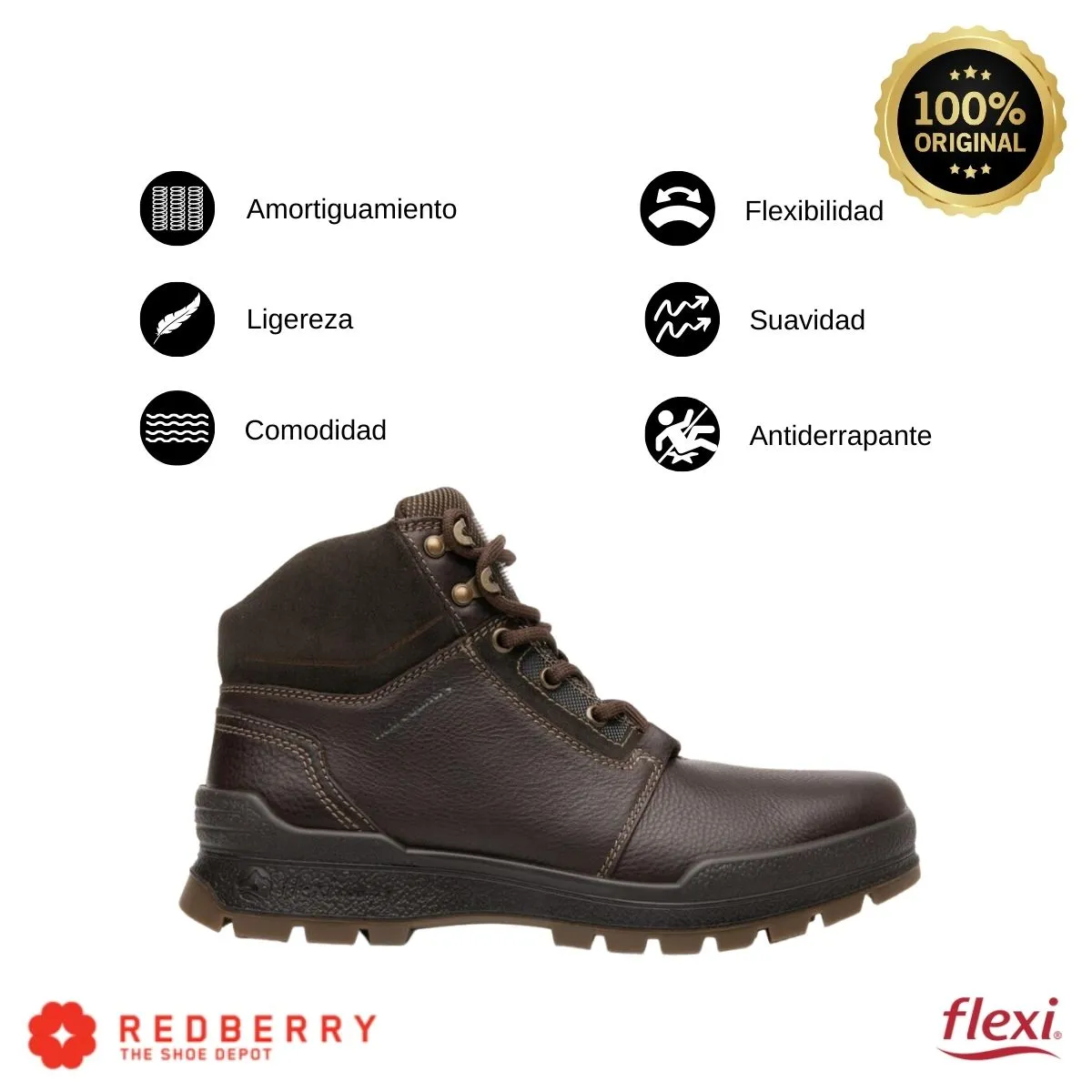 Bota Botín Flexi Hombre Outdoor Piel Casual