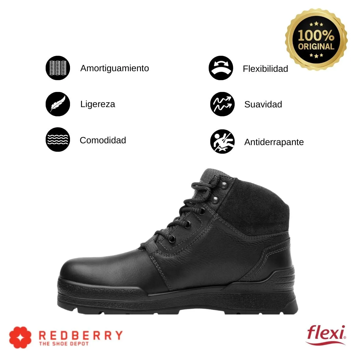 Bota Botín Flexi Hombre Outdoor Piel Casual