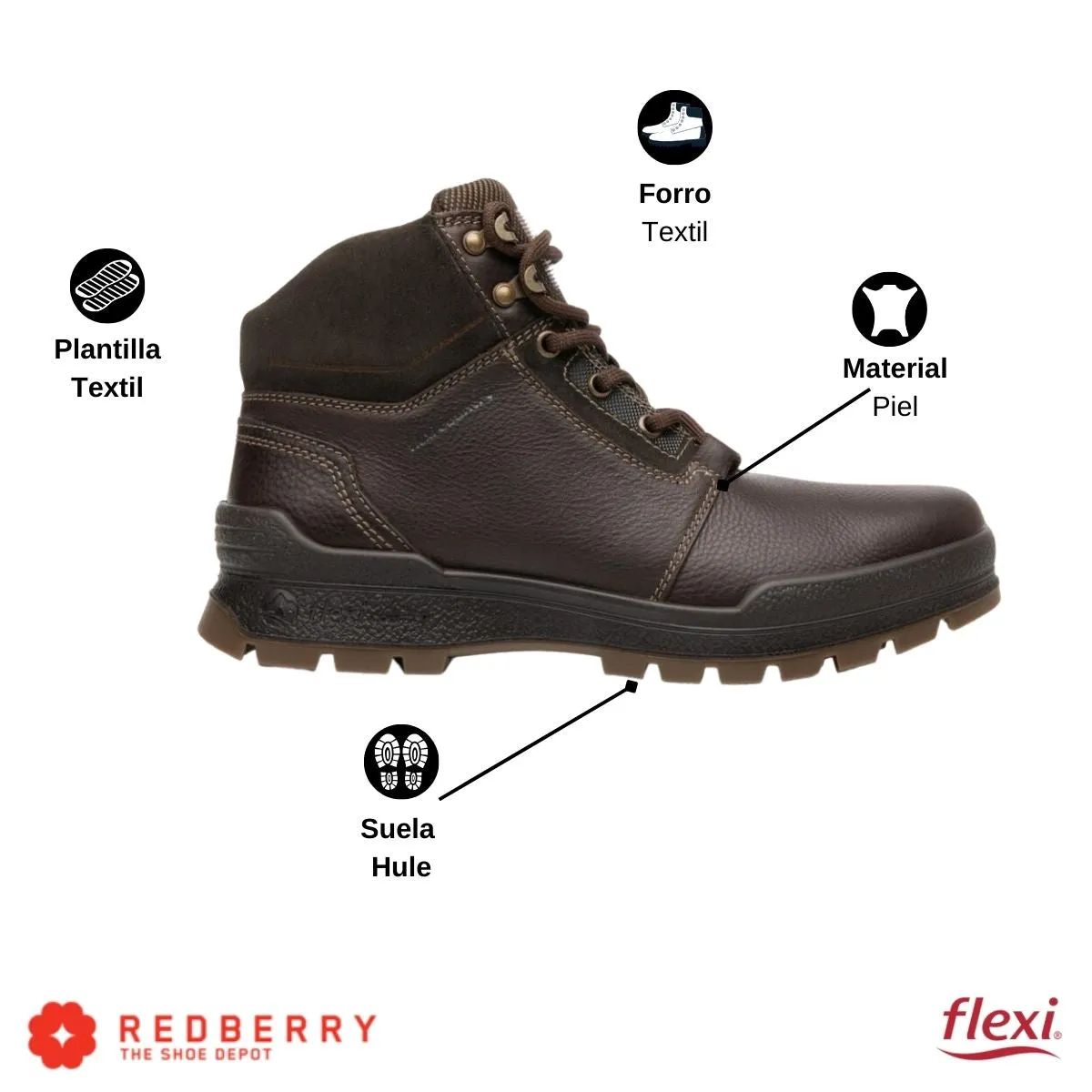 Bota Botín Flexi Hombre Outdoor Piel Casual