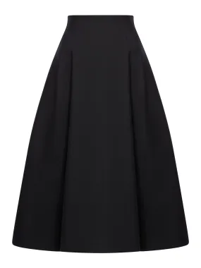 Bottega veneta women`s black compact wool skirt