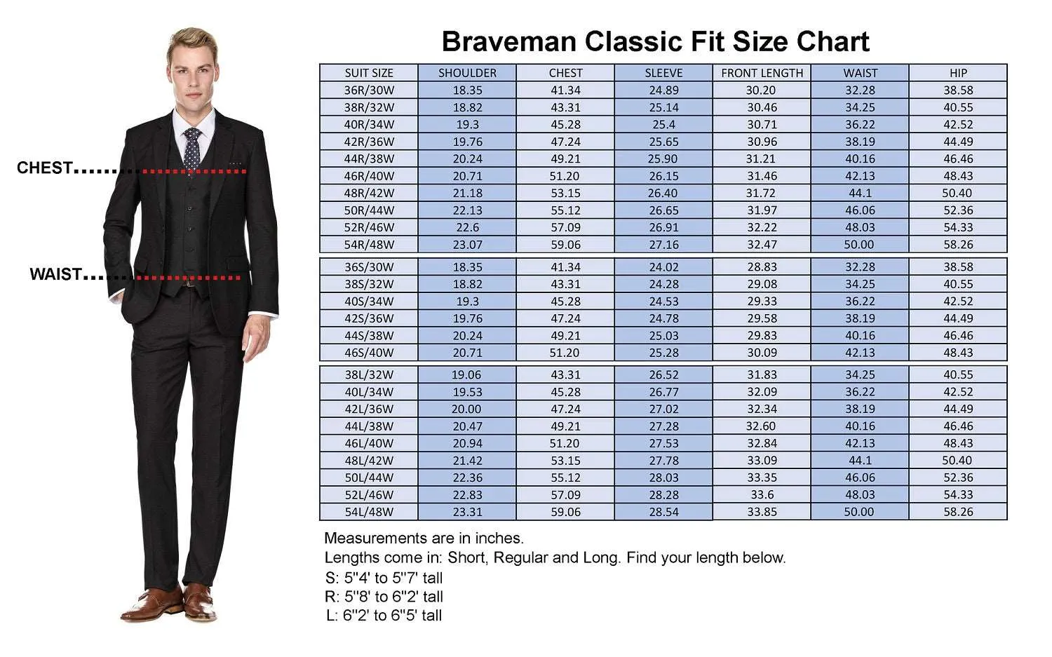 Braveman Men's Classic Fit Ugly Christmas Suits with Matching Tie