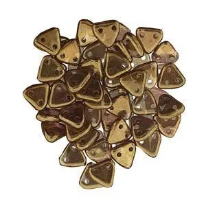 Bronze Olivine - Triangle 2 Hole, 6mm aprx 9g