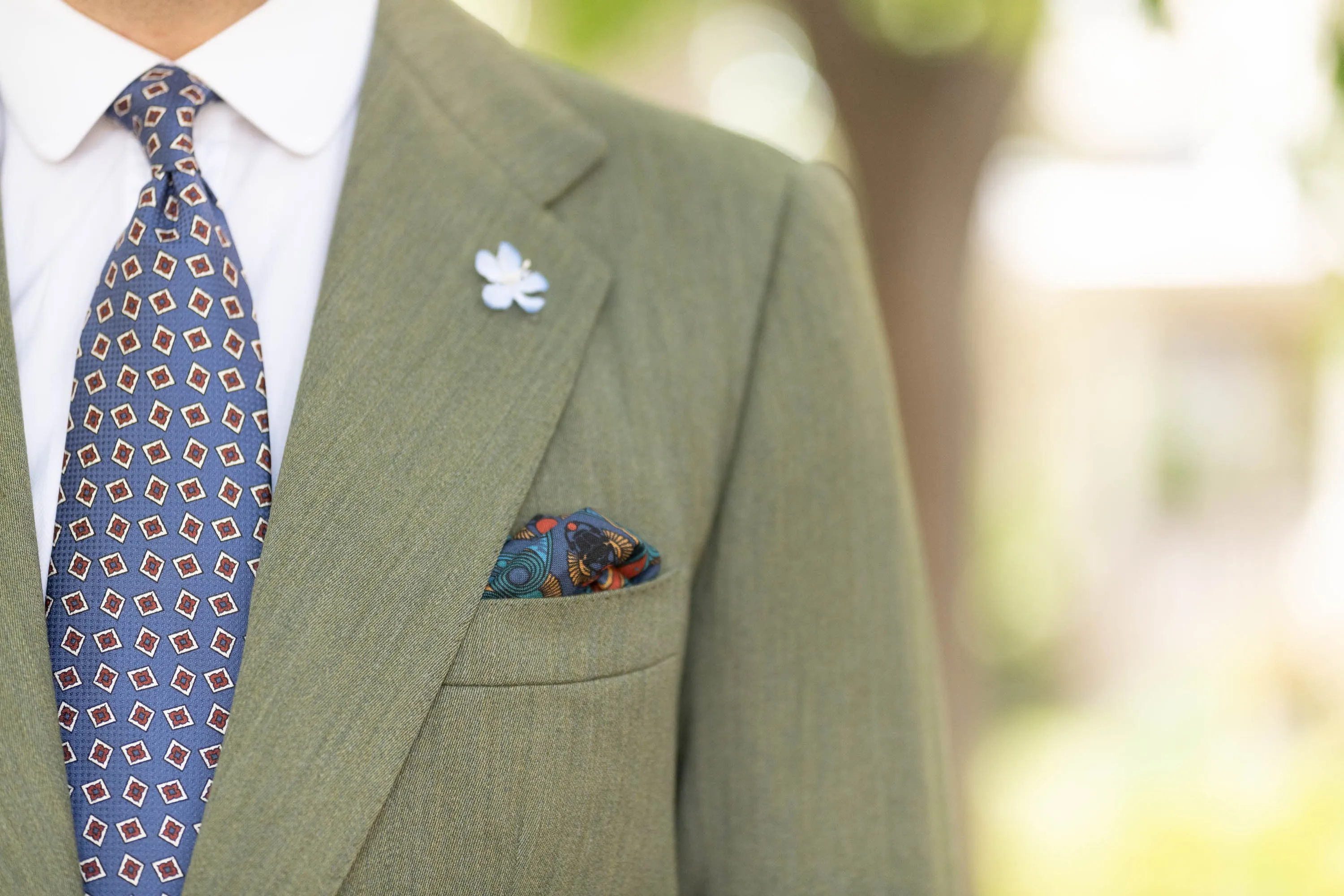 Butcher Blue Jacquard Woven Tie