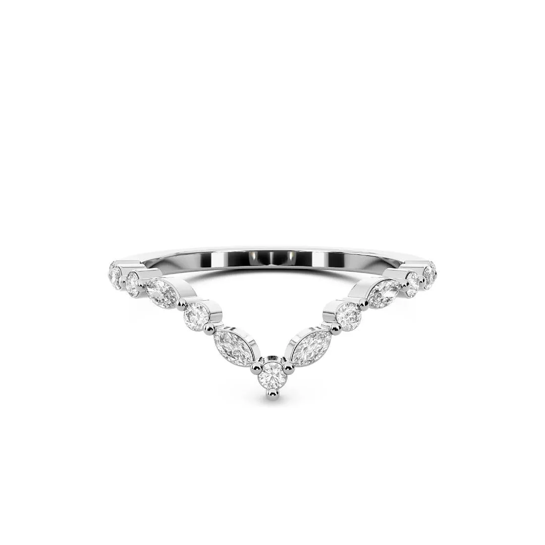 Chorost & Co. Private Collection 14K White Gold 0.50ct Diamond Marquis Chevron Ring