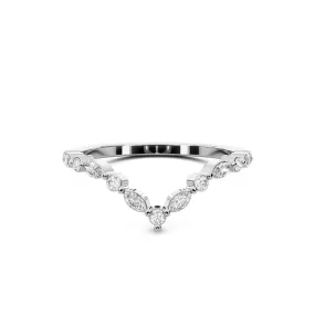 Chorost & Co. Private Collection 14K White Gold 0.50ct Diamond Marquis Chevron Ring