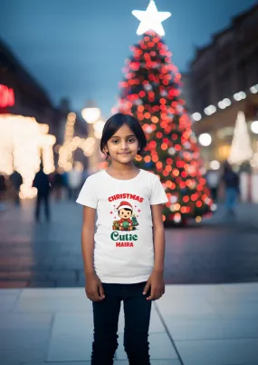 Christmas Cutie Kids T Shirt w/ Custom Name