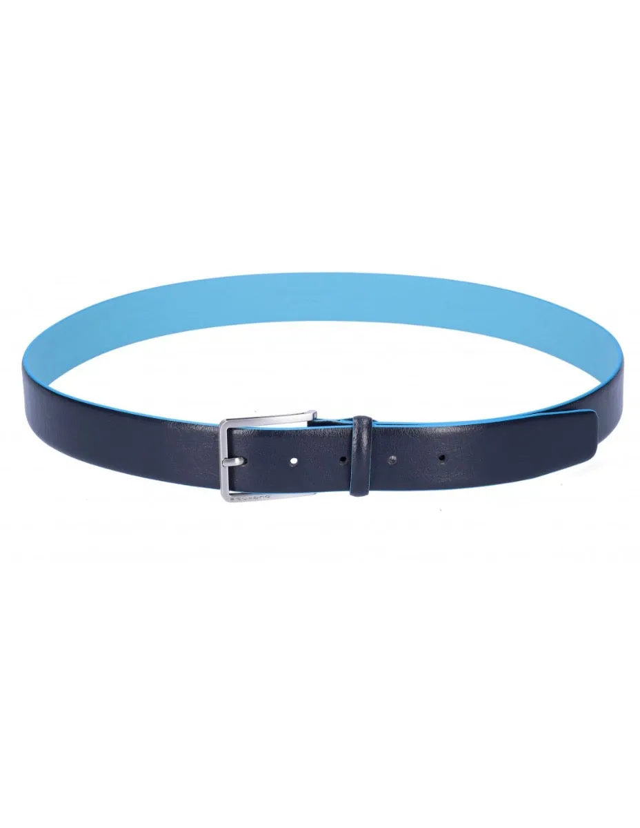 Cintura Uomo PIQUADRO in Pelle Blu Linea Blue Square - CU5258B2