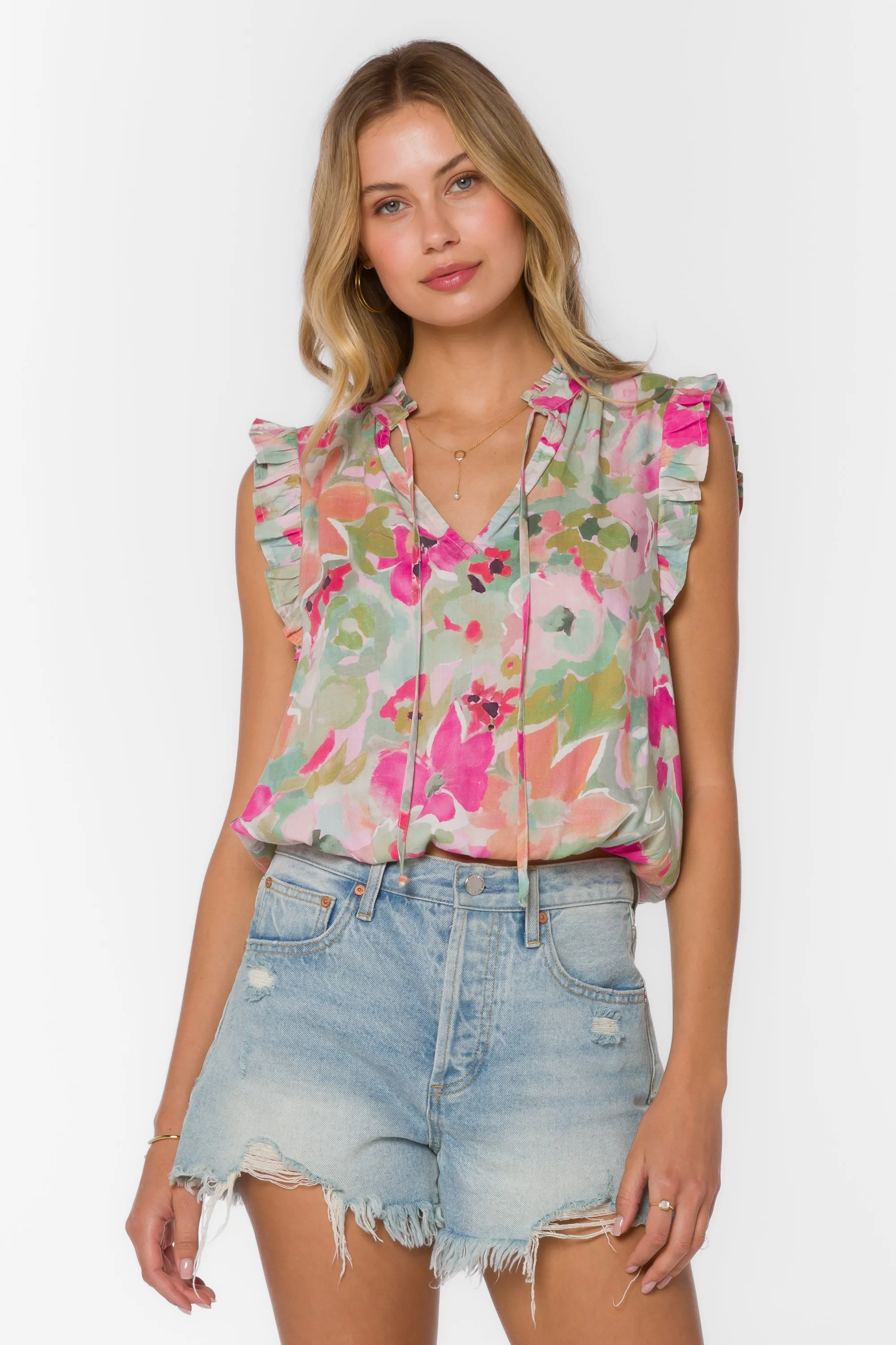 Colima Painted Floral Top