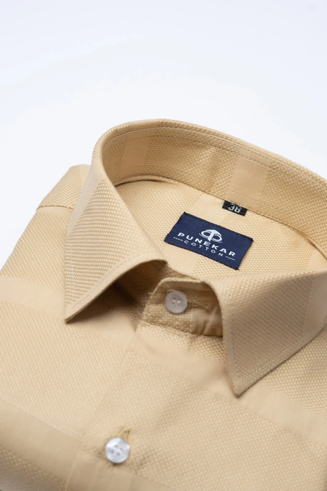 Cream Color Pure Cotton Wide Stripe Shirt For Men