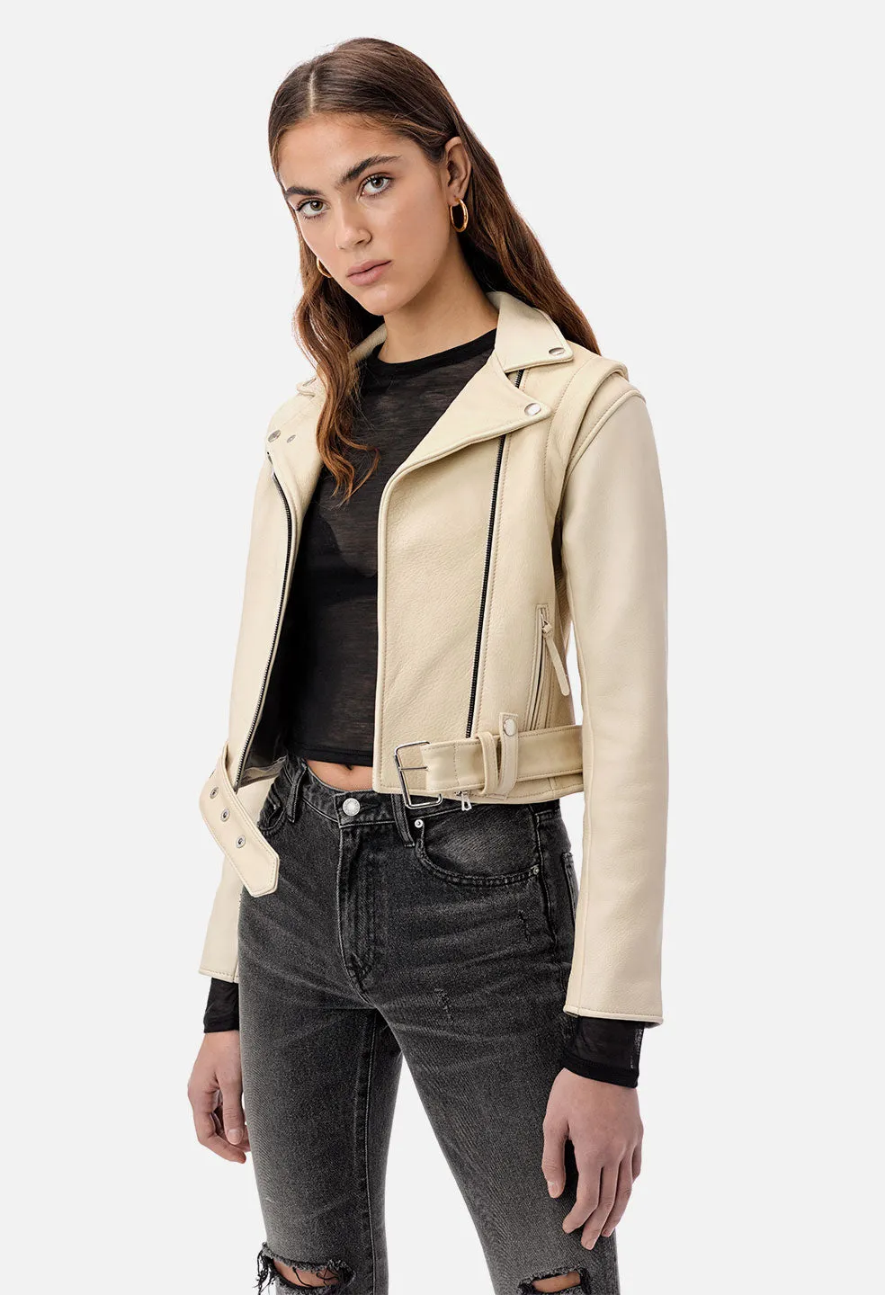 Cropped Rider's Jacket / Cream