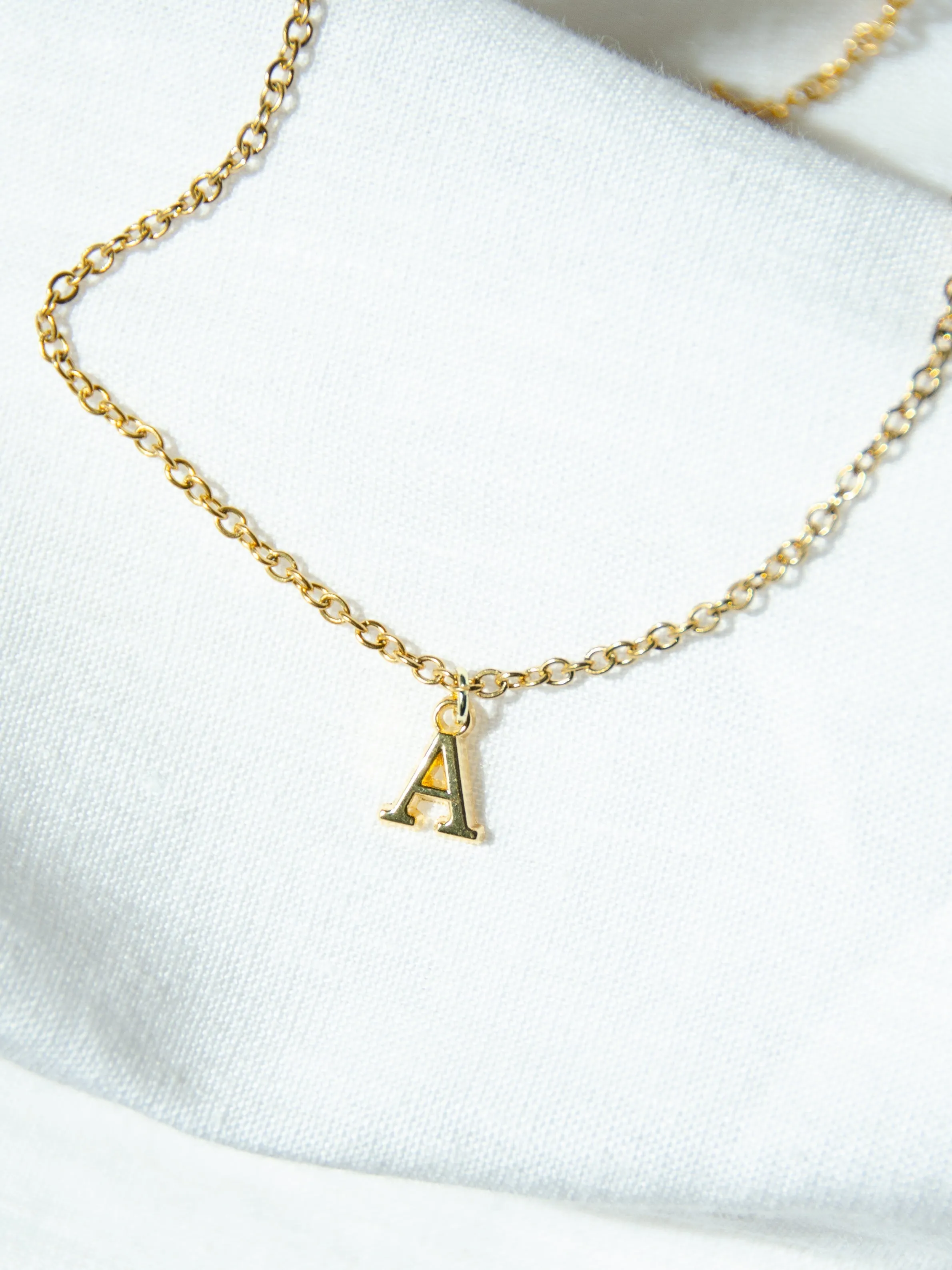 Custom 14K Gold Initial Necklace Holly Christmas Gift