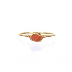 Dainty Raw Carnelian Ring